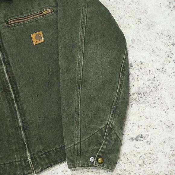 Vintage Carhartt J97 MOS Green Detroit Jacket Size Small - Picture 11 of 16